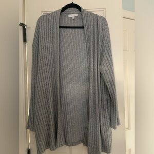 Anthropologie Gray Ribbed Sweater